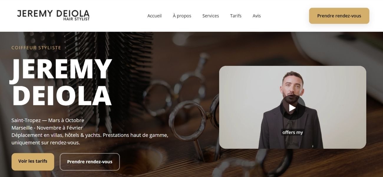 Capture du site Jeremy Deiola