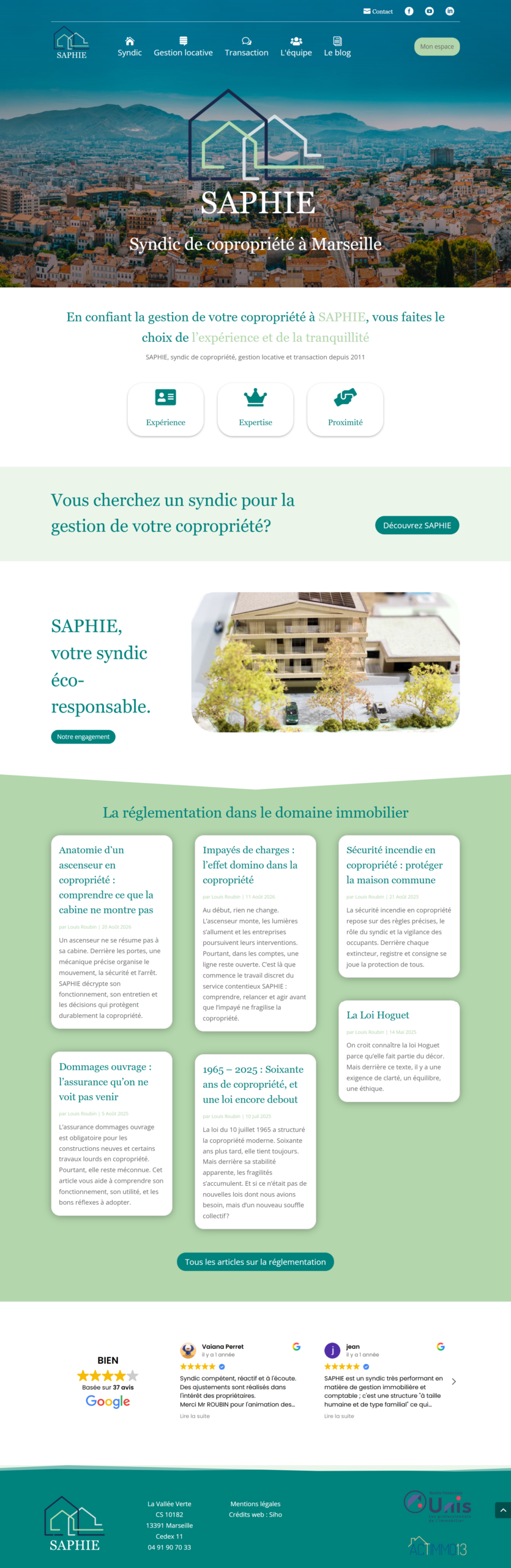 Saphie — site internet créé par ISWEB Agency